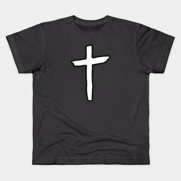 White Cross Kids T-Shirt by LadyMayDesigns